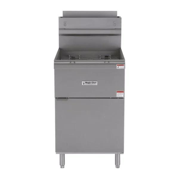 Magic Chef 52 Qt. Stainless Steel Commercial Natural Gas Deep Fryer, 5 Burners, 150,000 BTU