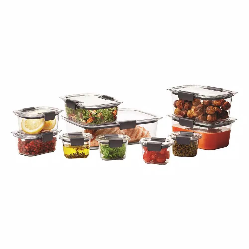 Rubbermaid Brilliance 20-Piece Food Storage Container Set, BPA-Free, Leak-Proof