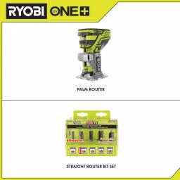 RYOBI 18V ONE+ Cordless Fixed Base Trim Router with 5-Piece Straight Bit Set (Tool Only) thumbnail 2