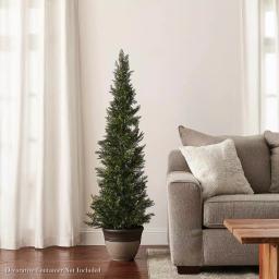 Pure Garden 60 in. Artificial Cedar Topiary with Pot thumbnail 5