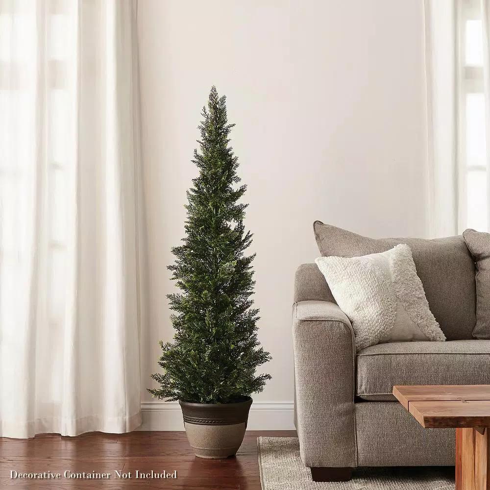 Pure Garden 60 in. Artificial Cedar Topiary with Pot