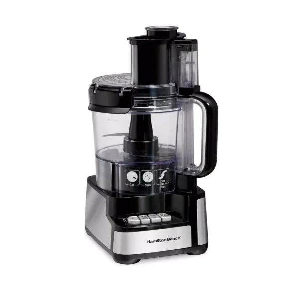Hamilton Beach Stack and Snap 12-Cup Food Processor, 450-Watt, Stainless Steel