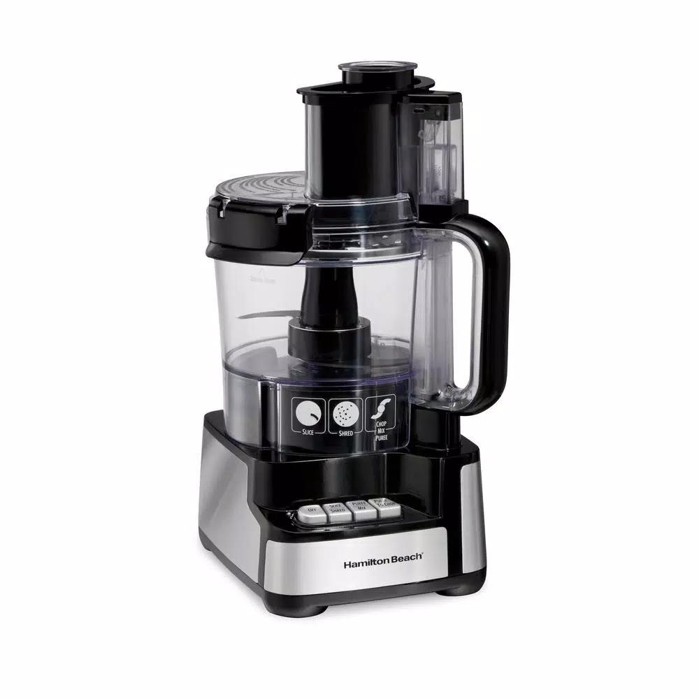 Hamilton Beach Stack and Snap 12-Cup Food Processor, 450-Watt, Stainless Steel