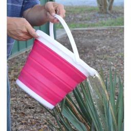 Southern Homewares 2.65 Gal. Pink Collapsible Silicone Bucket with Handle thumbnail 5