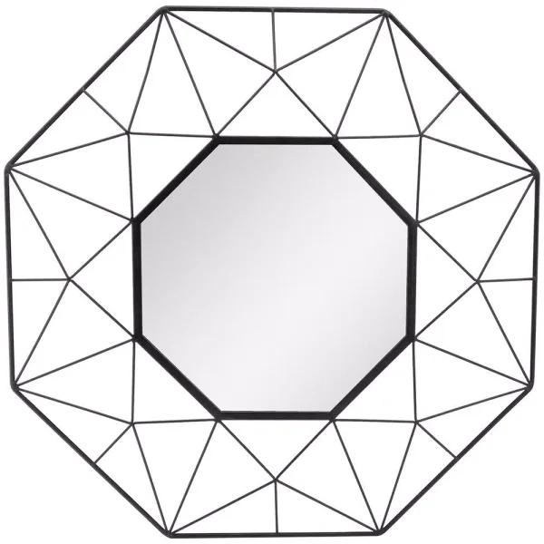 StyleWell Modern Octagonal Black Metal Frame Accent Mirror, 25.2 in.