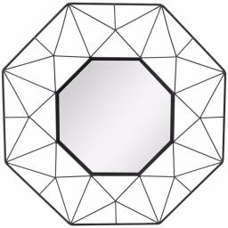 StyleWell Modern Octagonal Black Metal Frame Accent Mirror, 25.2 in. thumbnail 1