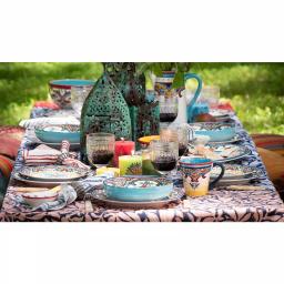 Euro Ceramica Zanzibar Oval Earthenware Platter - Bohemian Style Serving Dish thumbnail 2