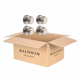 Baldwin Prestige Alcott Satin Nickel Passage Door Knobs, 4-Pack thumbnail 5