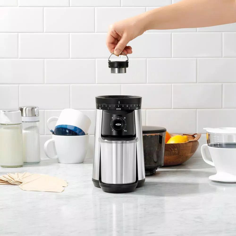 OXO 16 oz. Stainless Steel Conical Burr Coffee Grinder with 43 Adjustable Settings