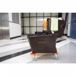 Alpine Industries 36 Qt. Mop Bucket with Side Press Wringer, Brown thumbnail 6