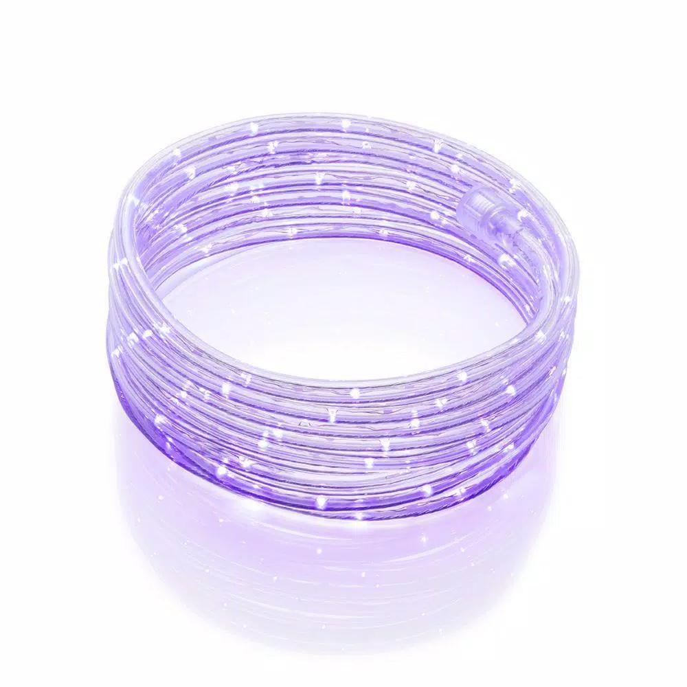 DEERPORT DECOR 16 ft. 108-Light Purple LED Rope Light, 360° Continuous Shine, Indoor/Outdoor Weather Resistant