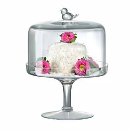 Artland Songbird Glass Covered Pedestal Cake Stand with Bird Finial, 8 in. thumbnail 1