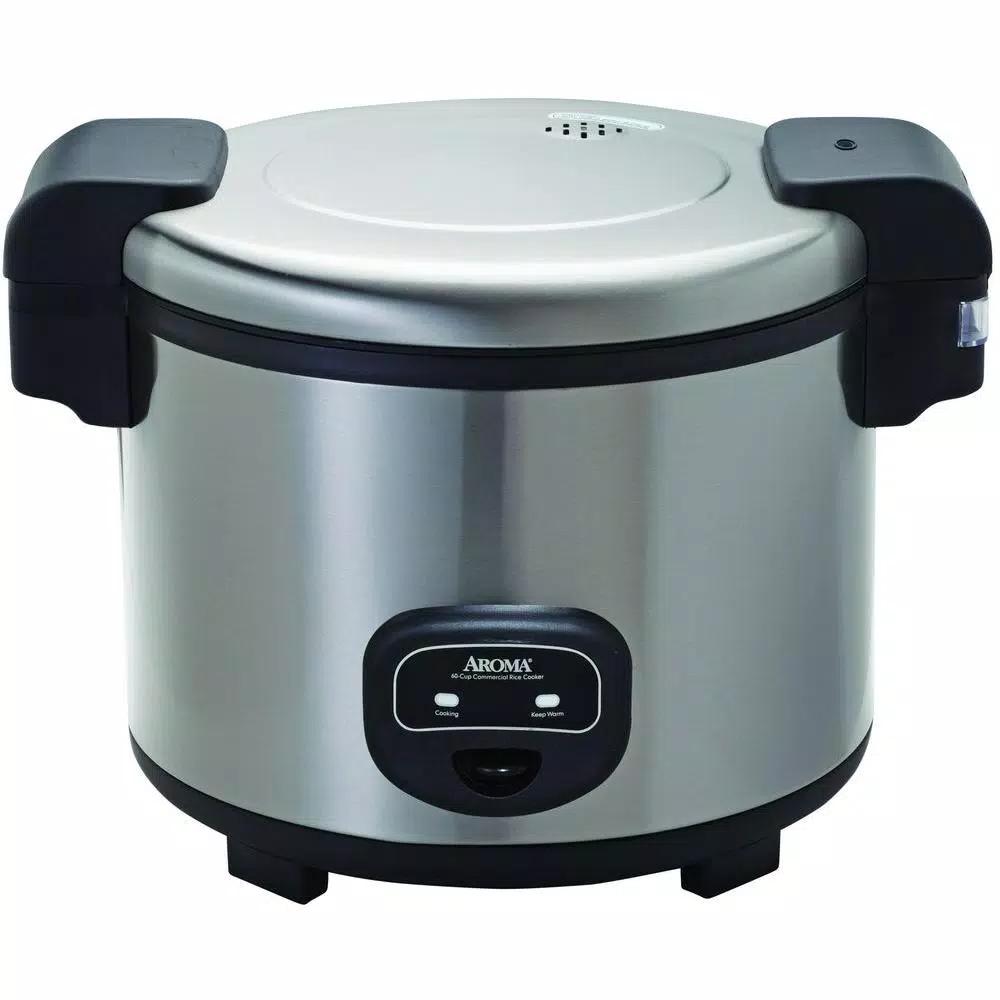 Aroma Commercial 60-Cup Stainless Steel Rice Cooker, 15-Quart Capacity