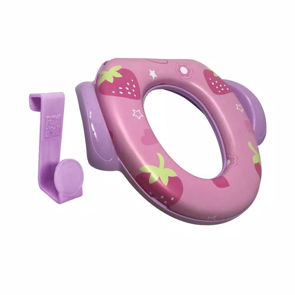 Babyloo Children's Soft Cushion Toilet Seat with Handles and Splash Guard - Pink