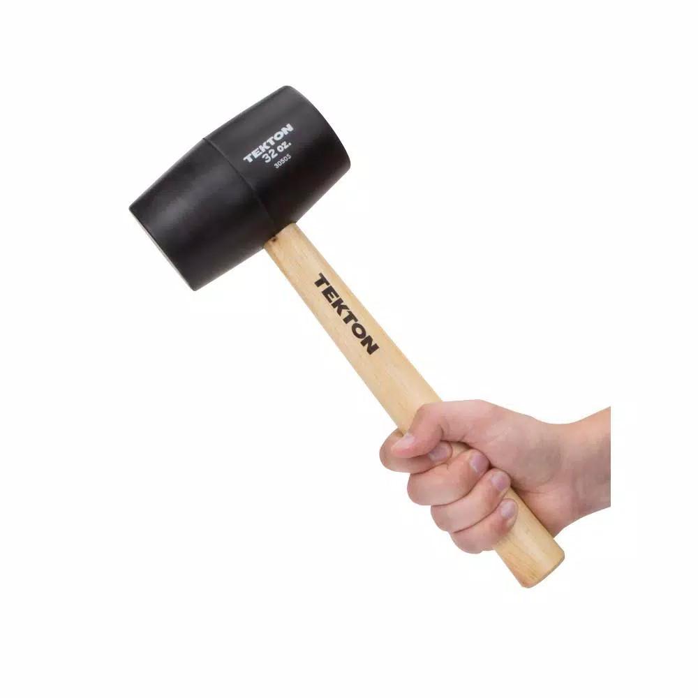 TEKTON 32 oz. Rubber Mallet with Wood Handle