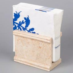 Creative Home Natural Beige Champagne Marble Napkin Holder Stand - Elegant Tabletop Dispenser thumbnail 3