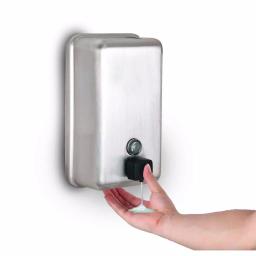 Alpine Industries Alpine 1200ml Stainless Steel Manual Liquid Soap Dispenser - Surface Mount thumbnail 3