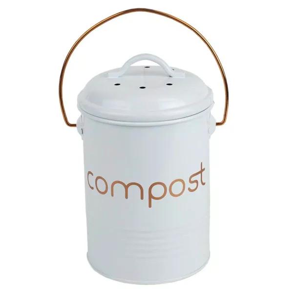 Home Basics Grove Collection Metal Compost Bin with Handle