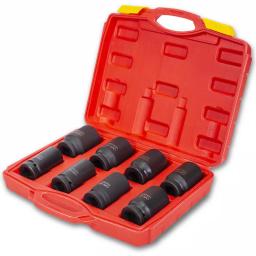 XtremepowerUS 3/4 in. Drive Deep Impact Socket Set, Metric Jumbo Assortment (26-38 mm), 8-Piece with Carrying Case thumbnail 1