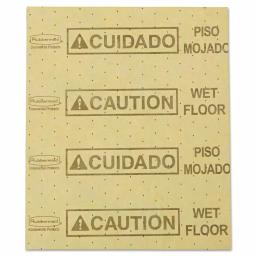Rubbermaid Commercial Over-the-Spill Caution Wet Floor Pads, Yellow, 16.5 x 20 in. (22 Sheets) thumbnail 1