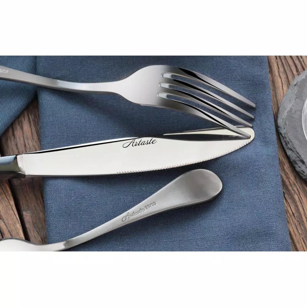 Artaste Rain 36-Piece 18/10 Stainless Steel Flatware Set, Black Titanium Finish, Service for 12