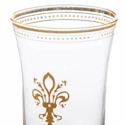 Abigails Fleur De Lis 11 oz. Glass Tumbler Set with Gold Trim and White Dot Accents (Set of 4) thumbnail 2