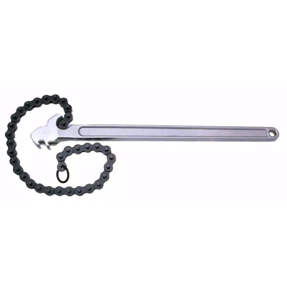 Crescent 15 in. Chain Wrench, Satin Chrome Finish, 4 in. Max Pipe Size