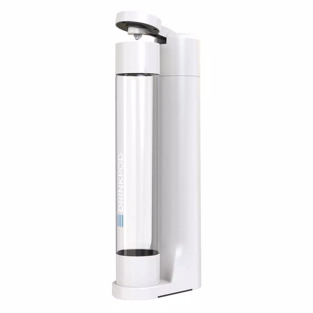 Drinkpod FIZZPod One Touch Sparkling Soda Maker Machine with 3 PET Bottles, White