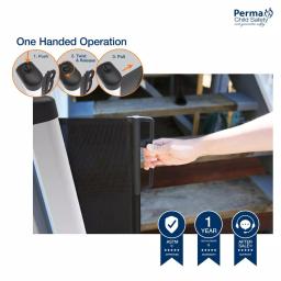 Perma Child Safety 41 in. H Extra Tall and Wide Ultimate Outdoor Retractable Gate, Black thumbnail 3