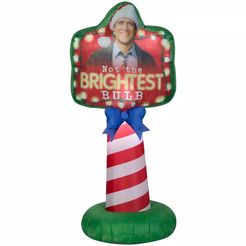 Gemmy 5 ft. Airblown Inflatable Penguin with Santa Hat and Green Scarf Outdoor Holiday Decoration