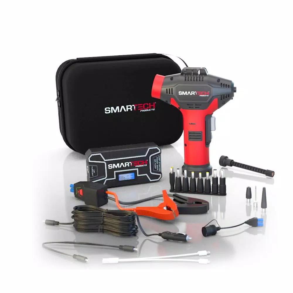 Smartech Products Smartech TECH-5000P 6-in-1 Vehicle Jump Starter, 12000mAh Power Bank, and 150 PSI Air Compressor Kit