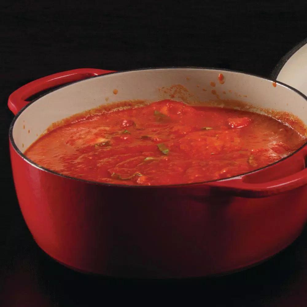 Lodge 7.5 Qt. Round Enameled Cast Iron Dutch Oven with Lid, Red