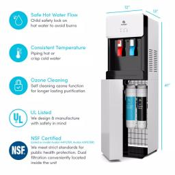 Avalon Self-Cleaning Bottleless Water Cooler Dispenser with Hot & Cold Water, White thumbnail 7