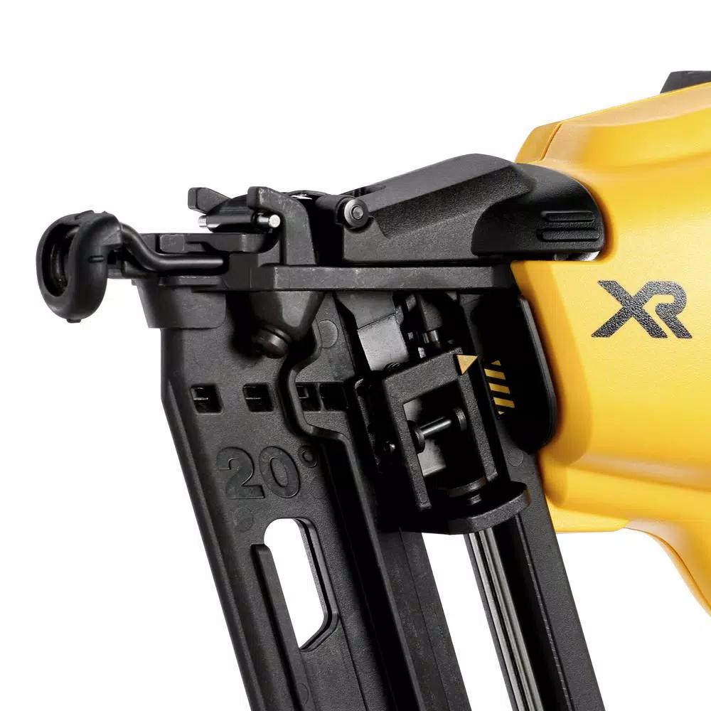 DEWALT 20V MAX XR 16-Gauge Angled Finish Nailer Kit with (2) 2.0Ah Batteries