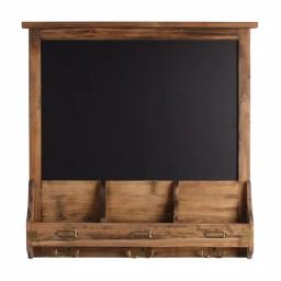 Kate and Laurel Stallard Rustic Brown Multi-Function Chalkboard Memo Board with Hooks and Pockets thumbnail 1