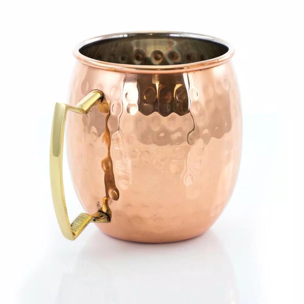 Gibson Elite 18 oz. Hammered Brass Copper Mule Mugs, 8-Piece Set
