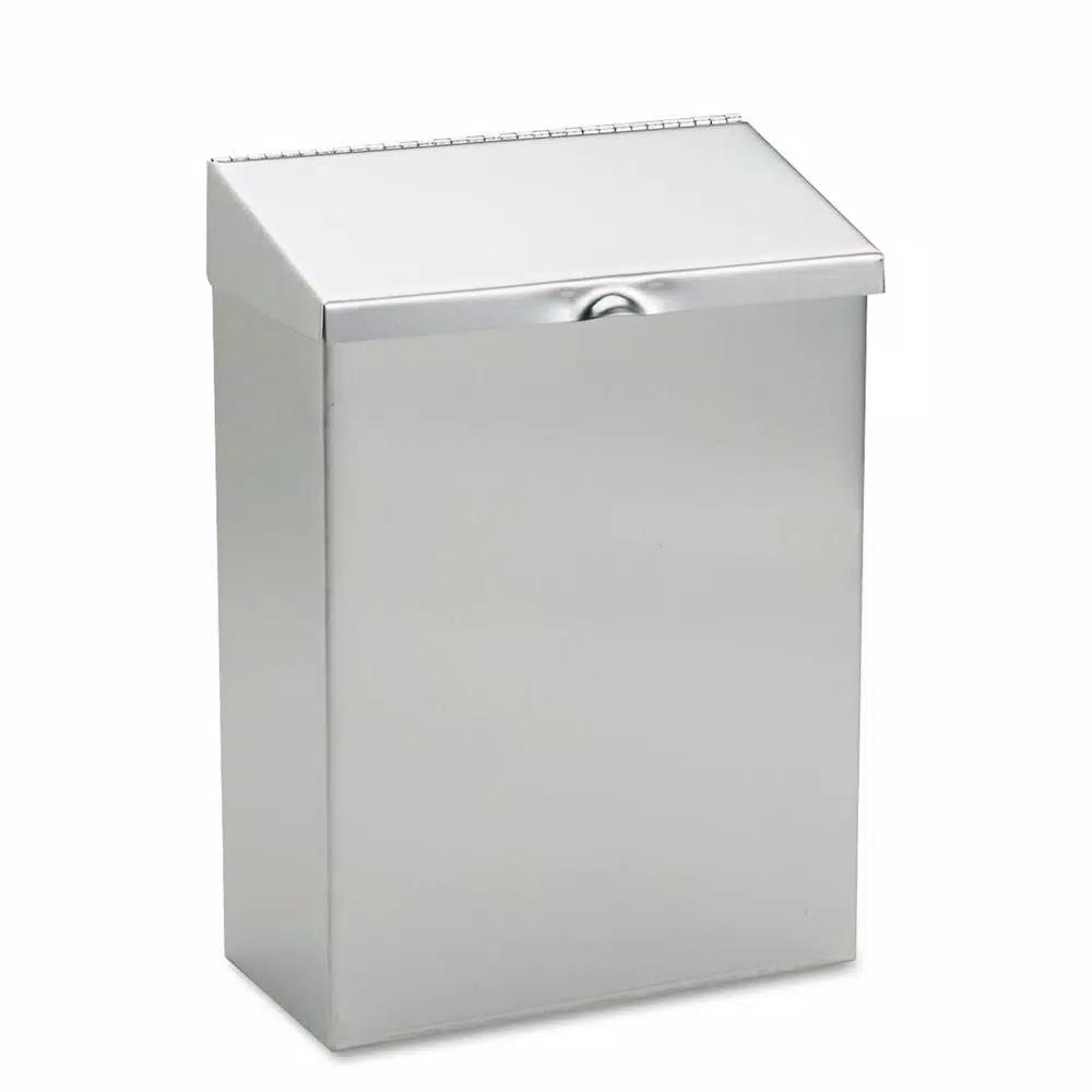 HOSPECO Stainless Steel Wall Mount Sanitary Napkin Receptacle, 8 x 4 x 11 in.