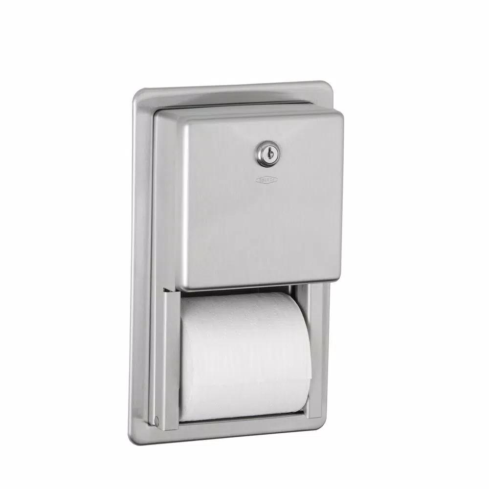 Bobrick Matrix Series Recessed Multi-Roll Toilet Tissue Dispenser, Stainless Steel