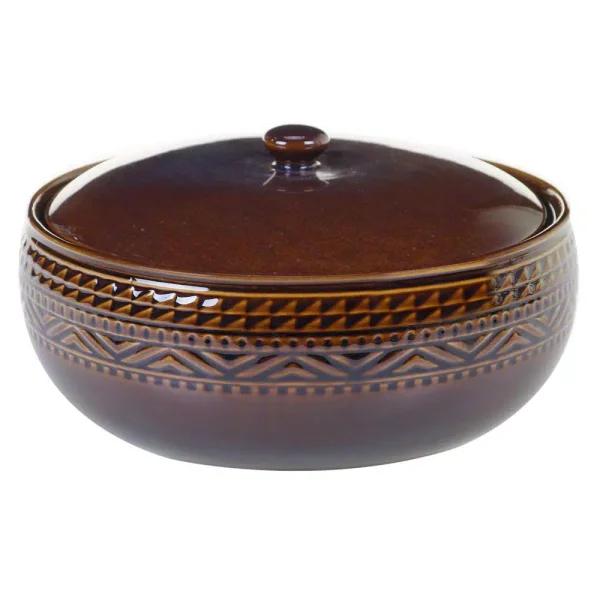 Certified International Aztec 88 oz. Stoneware Bean Pot with Lid