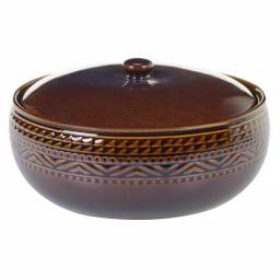 Certified International Aztec 88 oz. Stoneware Bean Pot with Lid thumbnail 1