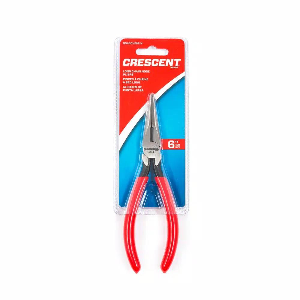 Crescent 6.5 in. Long Nose Chain Pliers with Side Cutting Edges