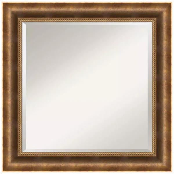 Amanti Art Manhattan Bronze 25.38 in. x 25.38 in. Square Wood Framed Bathroom Vanity Mirror