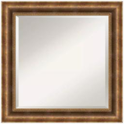 Amanti Art Manhattan Bronze 25.38 in. x 25.38 in. Square Wood Framed Bathroom Vanity Mirror thumbnail 1