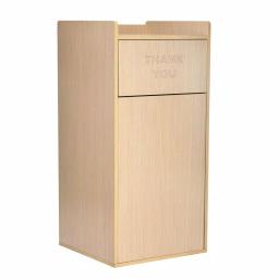 Alpine Industries 40 Gal. Oak Wood Commercial Tray Top Waste Enclosure Trash Can thumbnail 6