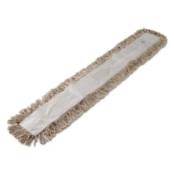 Boardwalk 48 in. Cotton 4-Ply HyGrade Dust Mop Head, White