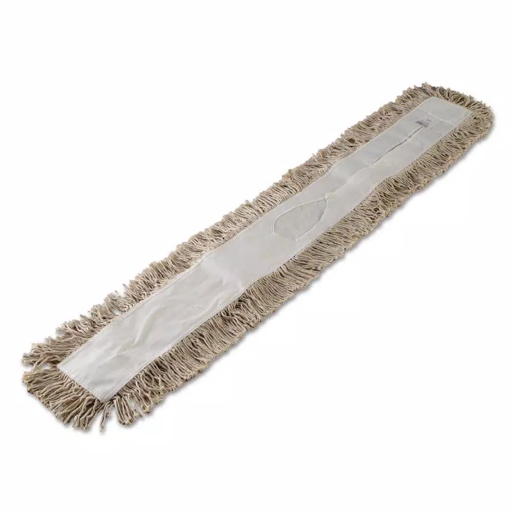 Boardwalk 48 in. Cotton 4-Ply HyGrade Dust Mop Head, White