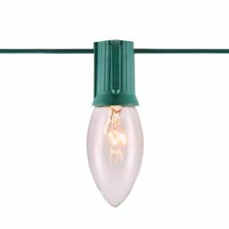 Home Accents Holiday 50 Count C9 Incandescent Christmas String Lights, White, Green Wire (Set of 2) thumbnail 3