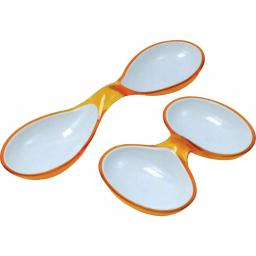 Southern Homewares 2-Piece Divided Serving Dish Candy Plate, White and Orange thumbnail 3