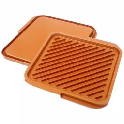 Gotham Steel 12 in. x 11 in. Aluminum Ti-Ceramic Non-Stick Reversible Double Grill and Griddle thumbnail 1