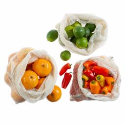 Kitchen Details Natural Cotton Eco Reusable Mesh Produce Bags, 3-Pack thumbnail 4